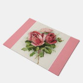 Antieke vintage bloemrozen deurmat (Schuin)