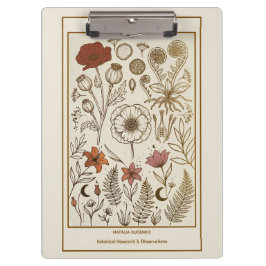 Antieke Vintage Botanische Klaproos Varens Broche Klembord