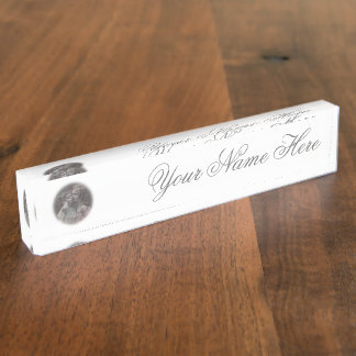Antieke vintage fotobureaunamenplaat VanMijnBureau Naambordje