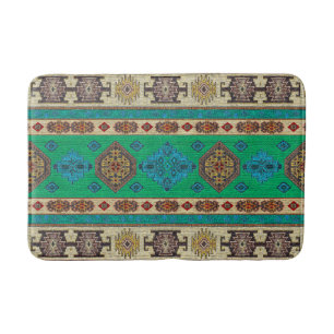 Antieke Vintage Groen Blauw Kilim Turks Badmat