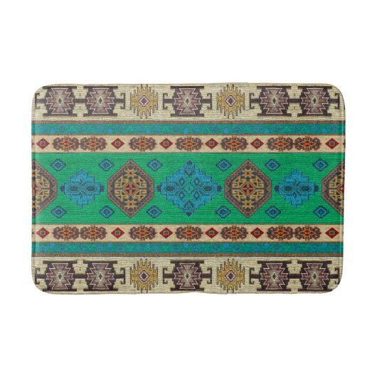 Antieke Vintage Groen Blauw Kilim Turks Badmat (Voorkant)