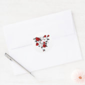 Antieke Vintage Rode Roos Wijnstok Sticker (Envelop)