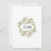 Antieke Vintage Waterverf Witte Bloem Bruiloft Kaart (Achterkant)