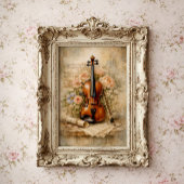 Antieke Viool Bloemcompositie Poster