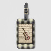 Antieke Viool Harlekijn Rand   Bagagelabel (Voorkant (verticaal))