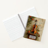 Antieke Viool met Rozen Notitieboek (Binnen)