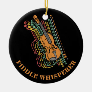 Antieke Viool Vedelaar Wordplay Keramisch Ornament