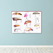 "Antieke vishulpmiddelen wanddecoratie" Canvas Afdruk (Insitu (Houten vloer))