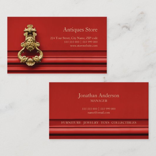 Antieke visitekaartje (Voorkant / Achterkant)