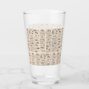 Antieke vislokmiddelen catalogus pagina vintage af glas
