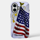 Antieke Vlag van de Verenigde Staten Etsbaar Bewer Case-Mate iPhone Case (Achterkant)