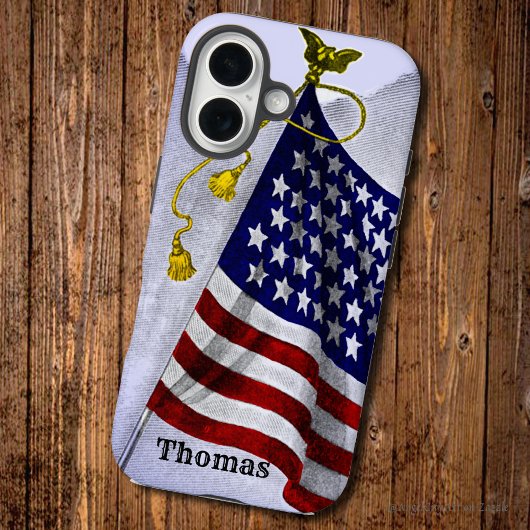 Antieke Vlag van de Verenigde Staten Etsbaar Bewer Case-Mate iPhone Case