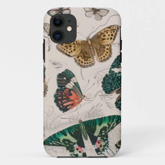 Antieke Vlinder Illustratie: 1820 Goudsmid Case-Mate iPhone Case (Achterkant)