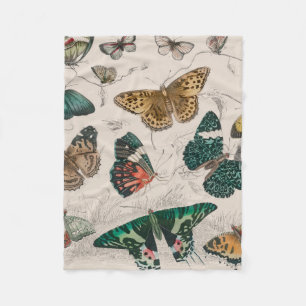 Antieke Vlinder Illustratie: 1820 Goudsmid Fleece Deken