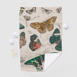 Antieke Vlinder Illustratie: 1820 Goudsmid Golfhanddoek
