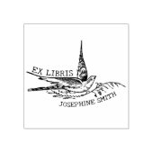 Antieke vogel, bibliotheek Ex Libris-boek Rubberstempel (Afrduk)