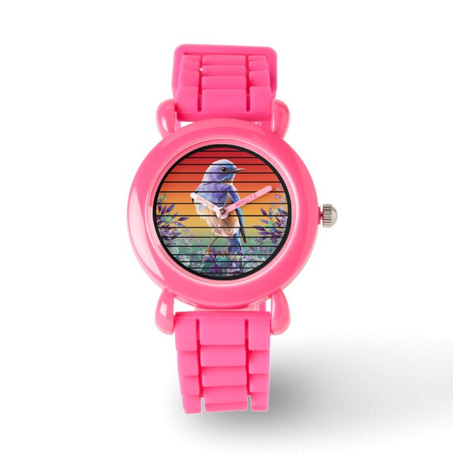 ANTIEKE VOGEL BLOEMEN BLOEM  HORLOGE (Voorkant)
