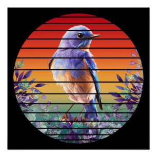 ANTIEKE VOGEL BLOEMEN BLOEM PERFECT POSTER
