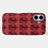 Antieke vogelkooien bordeauxrood patroon Case-Mate iPhone case (Achterkant (horizontaal))