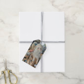 Antieke volks kunst Kerstman fotografie Cadeaulabel (Met Touw)