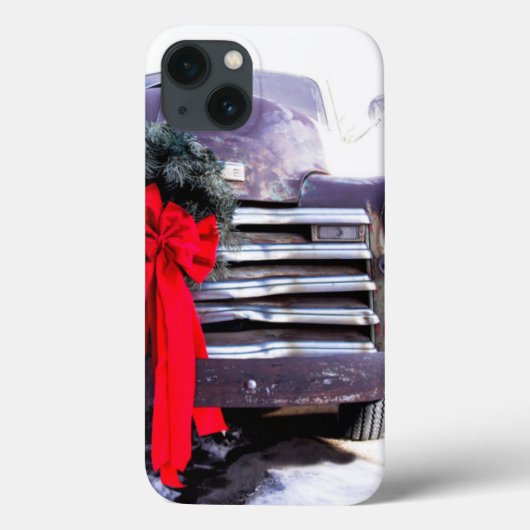 Antieke vrachtwagen met feestelijke kerstkrans Case-Mate iPhone case (Achterkant)