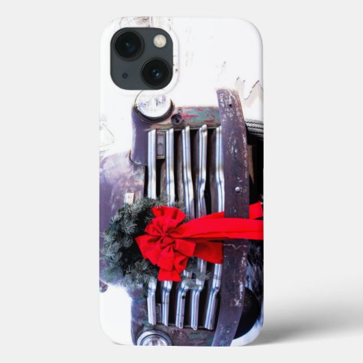 Antieke vrachtwagen met feestelijke kerstkrans Case-Mate iPhone case (Achterkant)