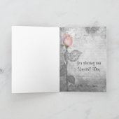 Antieke vredesbruiloftroos bedankkaart (Binnen)