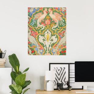 Antieke Walter Crane Kaketoe en Pauw Kunst Poster