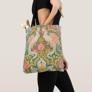 Antieke Walter Crane Kaketoe en Pauw Kunst Tote Bag
