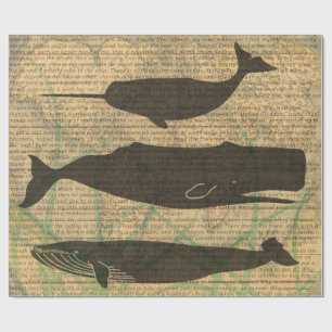 Antieke Walvis Nautilus Vintage Oceaan Zeeleven Cadeaupapier
