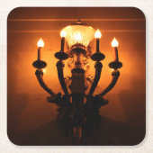 Antieke wandlamp kartonnen onderzetters (Voorkant)