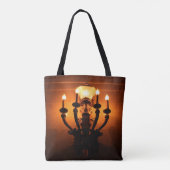 Antieke wandlamp tote bag (Achterkant)