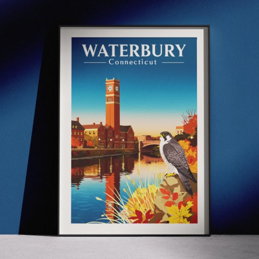 Antieke Waterbury Connecticut Poster