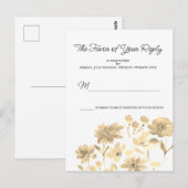 Antieke waterverf bloemontwerp RSVP briefkaart (Voorkant / Achterkant)