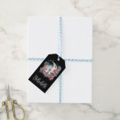 Antieke waterverf nachtbloem fontein monogram cadeaulabel (Met Touw)