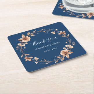 Antieke waterverf roos goud Madeliefje Bloem Botan Kartonnen Onderzetters