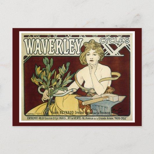 Antieke Waverley-fietsen Briefkaart (Voorkant)