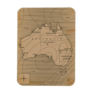 Antieke weerkaart van Australië Magneet