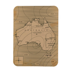 Antieke weerkaart van Australië Magneet