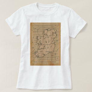 Antieke weerkaart van Ierland & Noord-Ierland T-shirt