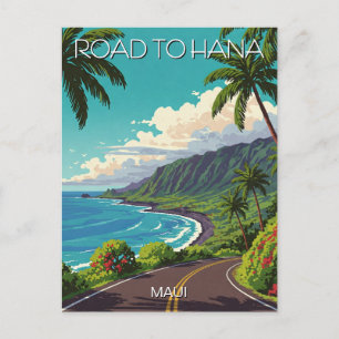 Antieke weg naar Hana Maui Hawaii Reizen Briefkaart