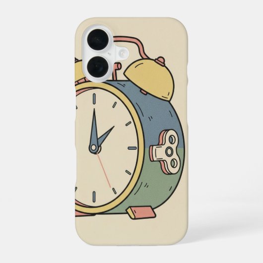 Antieke Wekker iPhone 16 Hoesje (Achterkant)