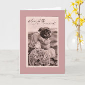 Antieke wenskaart kaart (Gele Bloem)