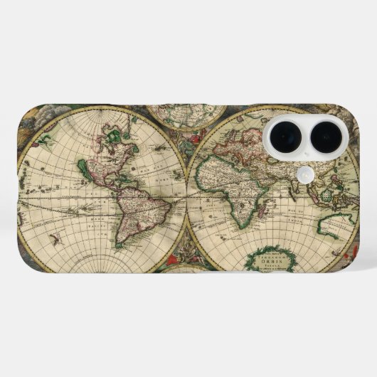 Antieke Wereldkaart 1689  Case-Mate iPhone Case (Achterkant (horizontaal))