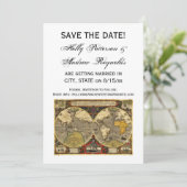 Antieke Wereldkaart #2, doe-het-zelf witte achterg Kaart (Staand voorkant)