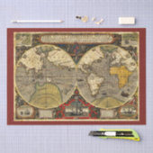 Antieke Wereldkaart #2 Tissuepapier (Craft)