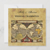 Antieke Wereldkaart #2, Vervallen achtergrond SQ T Kaart (Voorkant)