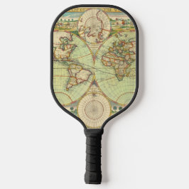 Antieke Wereldkaart #4 Pickleball Paddle