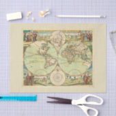Antieke Wereldkaart #4 Tissuepapier (Craft)