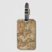 Antieke wereldkaart bagagelabel (Voorkant (verticaal))